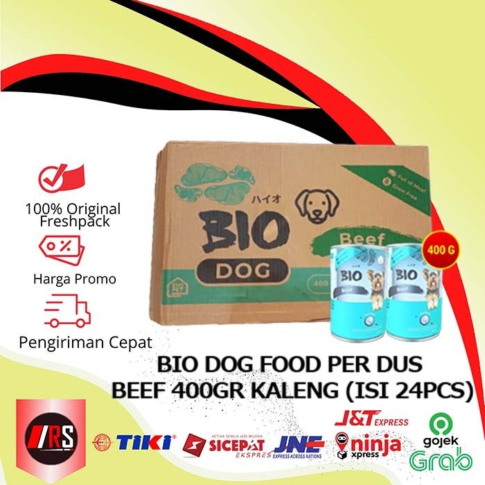 Makanan Basah Anjing Bio Dog Kaleng Can Wet Food 400gr Grosir 24pcs