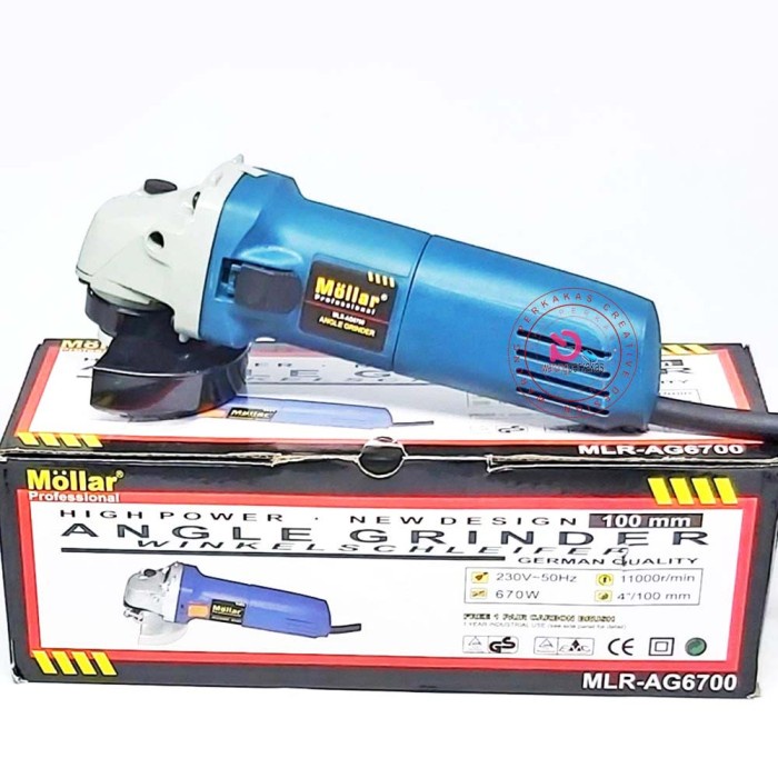 Mollar Angle Grinder AG6700 - Mesin Gurinda Tangan 4 Inch - MOLLAR-AG6700
