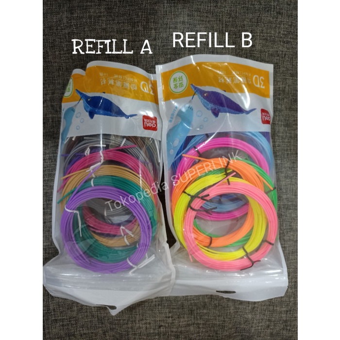 

Deli DIY 3D Drawing Printing Pen Kids Toys Mainan Anak Kreativitas - Merah Muda