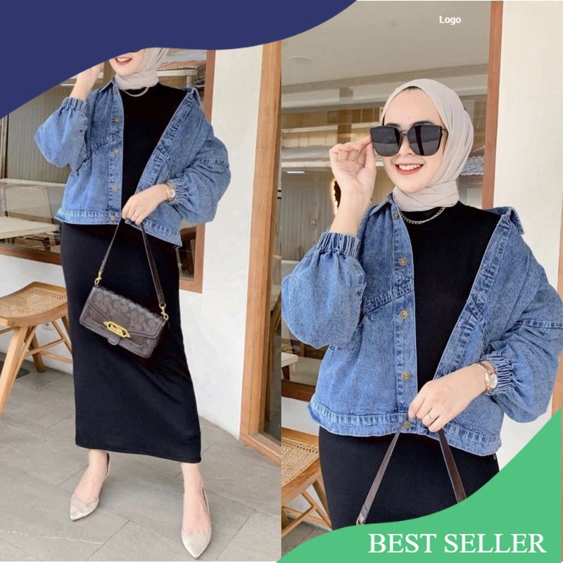 JAKET DENIM JEANS OVERSIZE VINTAGE WANITA JACKET JINS OVERSIZE KEKINIAN JAKET VINTAGE LENGAN BALON C