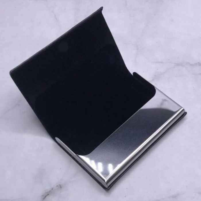 

Tempat Kartu Nama / Name Card Holder Kulit Motif Kotak - Polosan