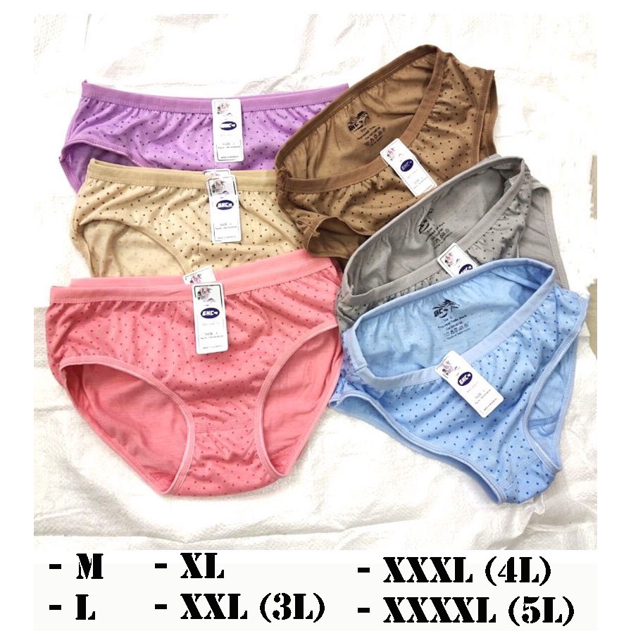 12 Pcs | CD Wanita GHC Motif | CD Perempuan Dewasa Bintik | Celana Perempuan Murah Ukuran Jumbo | Gr