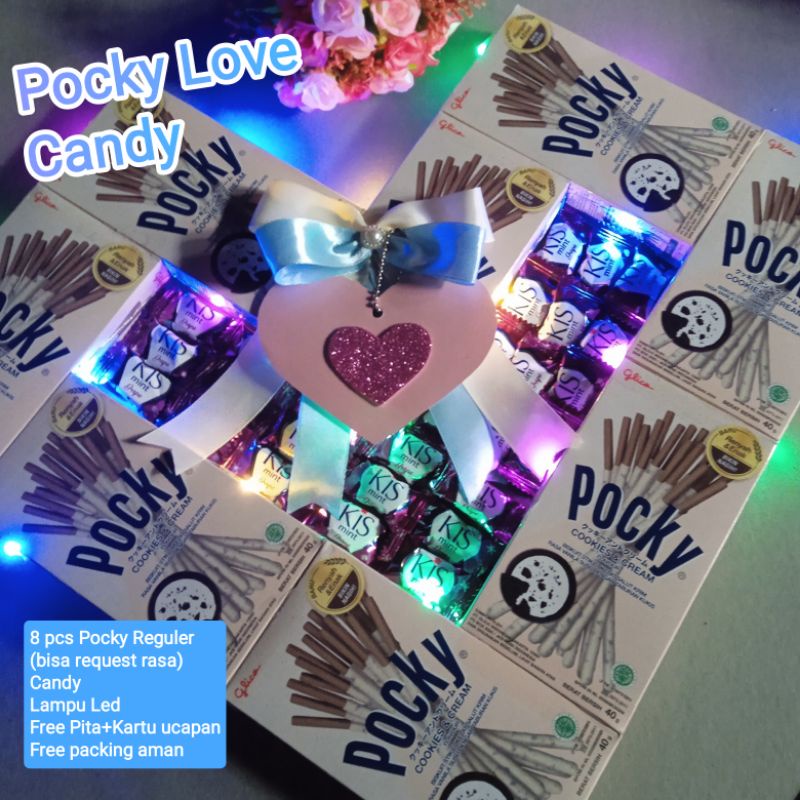 

Pocky Love Reguler + FOTO + Candy - Kado gift Hadiah ulang tahun, anniversary, wisuda. dikirim dlm bentuk LOVE, dipacking aman