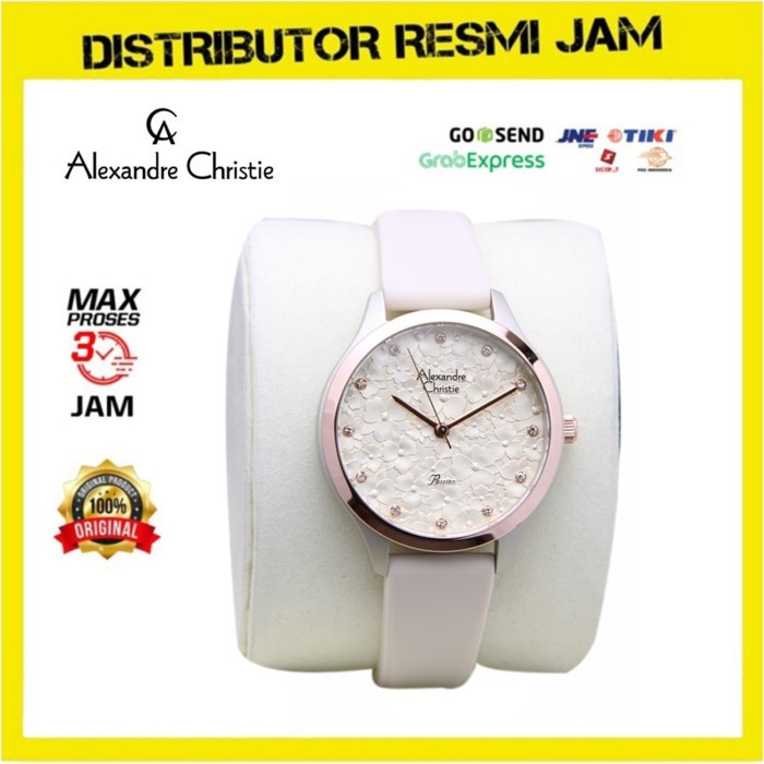 Jam Tangan Wanita Alexandre Christie AC 2A03 AC2A03 Cream Rosegold