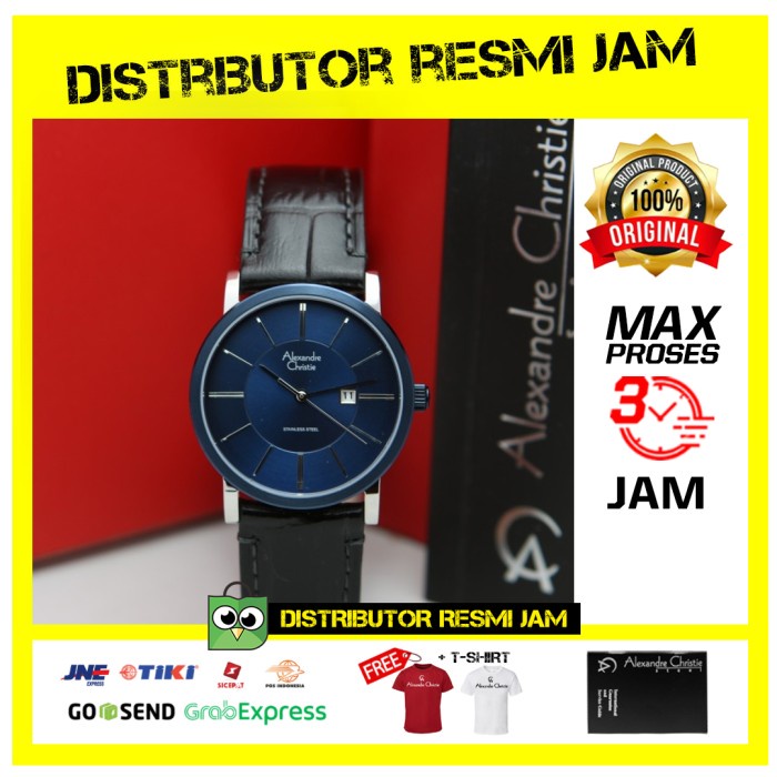 ALEXANDRE CHRISTIE AC 8344 / AC8344 / BLUE BLACK WANITA ORIGINAL