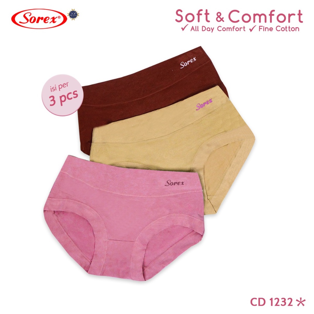 Paket Hemat 3 Pcs CD Basic Midi Katun Mix Warna Random Sorex 1232