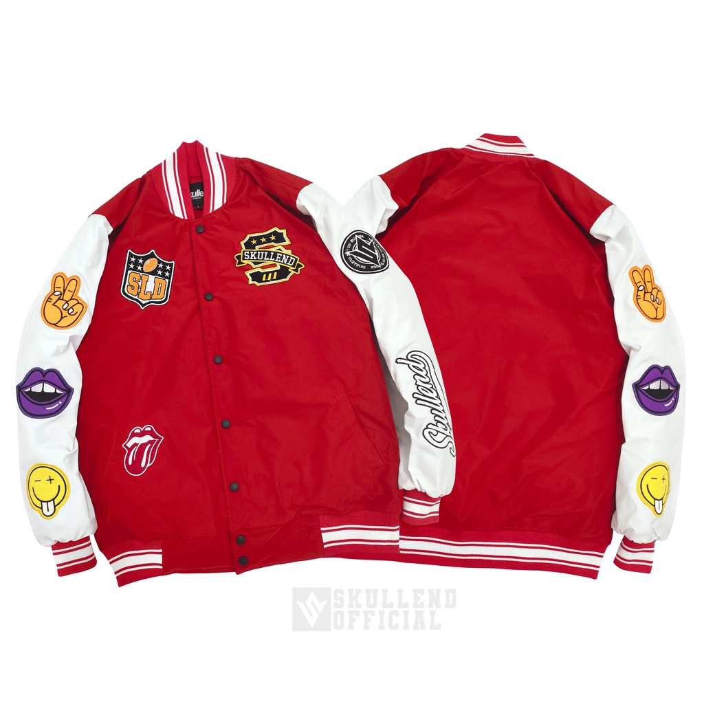 SKULLEND Jaket Varsity Bomber Vintage Premium Full Bordir