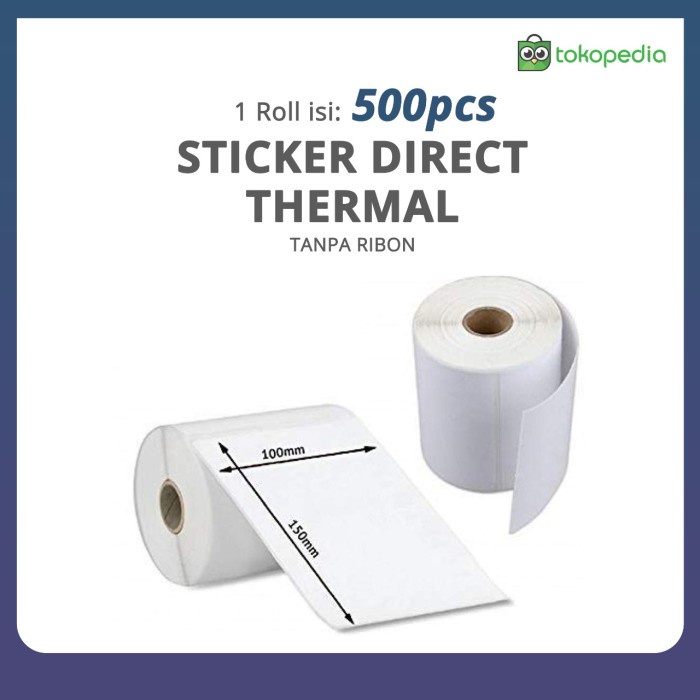 

KERTAS LABEL PRINTER THERMAL BARCODE 100 x 150 mm STIKER A6 SS27