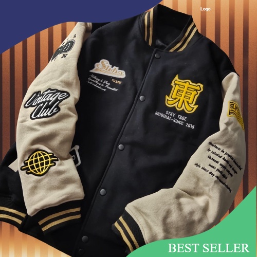 Jaket Varsity Baseball Distro Untuk Pria Wanita - Varsity Jacket Vintage Baseball / Jaket Varsity Vi