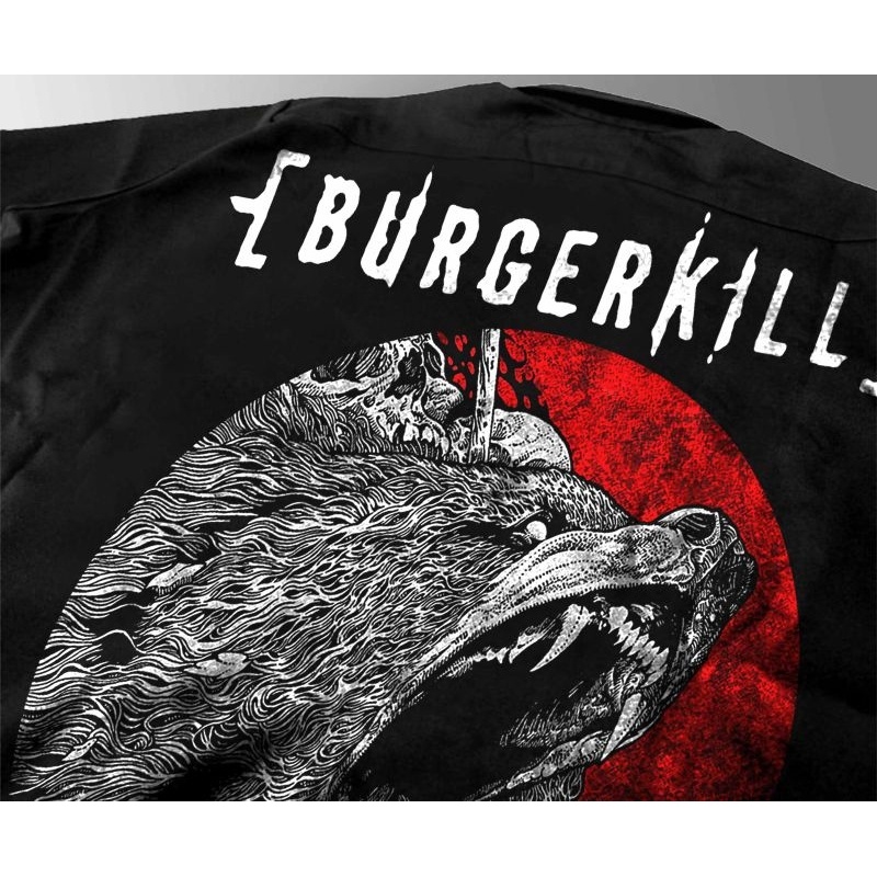 cod kemeja burgerkill bahan tebal,workshirt burgerkill,pdl burgerkill,kemeja pendek,kemeja pria free