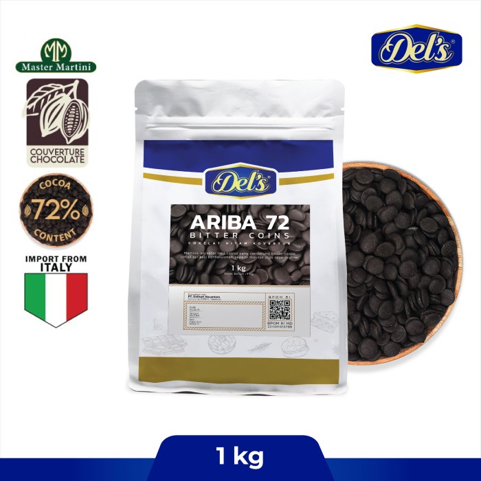 

Termurah [ Best Seller ] Del's Ariba Couverture Dark Chocolate Coin 72% / Cokelat Koin - 1 Kg