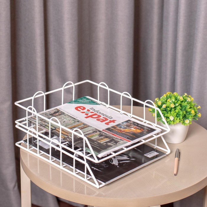 

Rak Kertas Minimalis / Rak Dokumen / Document Tray Stackable - Putih