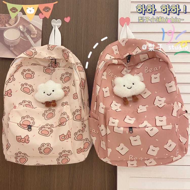 [ COD✅ ] Aroana Busana Ransel Gambar Wanita Versi Korea Harajuku Ulzzang Tas Sekolah Kecil Segar dan