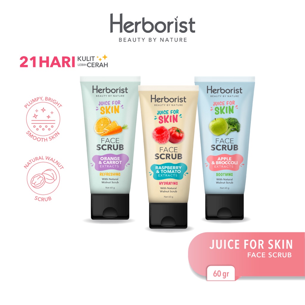 HERBORIST Juice For Skin Face Scrub Apple Brocolli 60gr