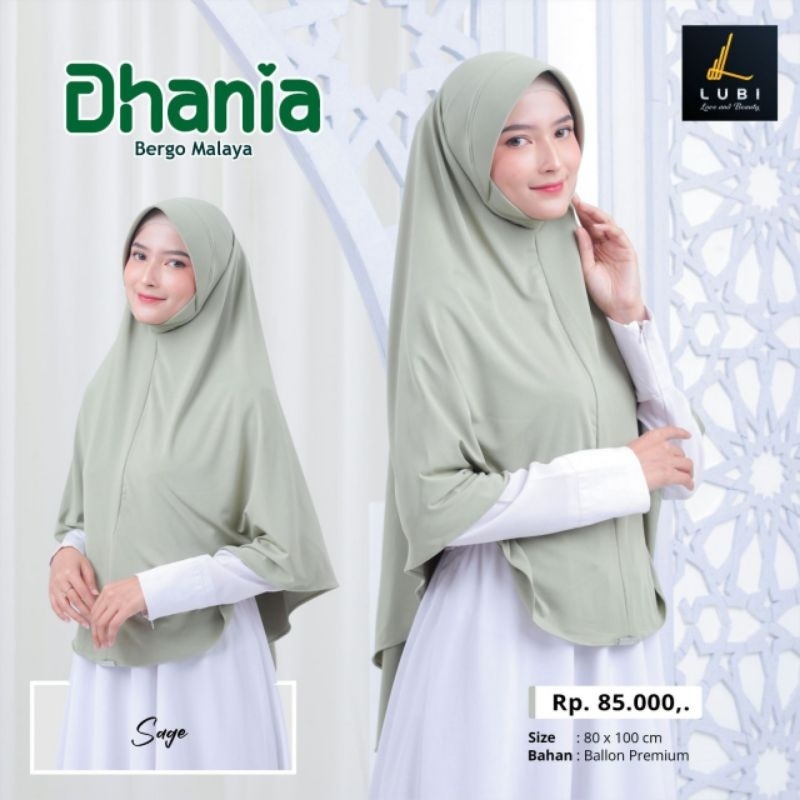 Hijab Dhania Bergo malaya merk lubi