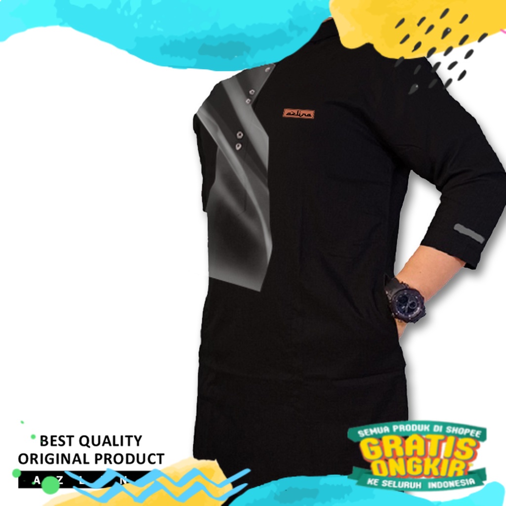 BAJU KOKO KURTA PAKISTAN DEWASA / BUSANA MUSLIM / GAMIS POLOS / PRIA / COD/ biru telur asin