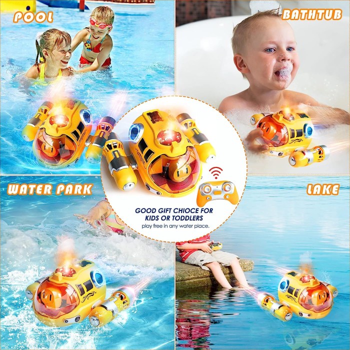 ✨COD✨ -Mainan Kapal Remote Control RC Perahu Anak Waterproof - Biru