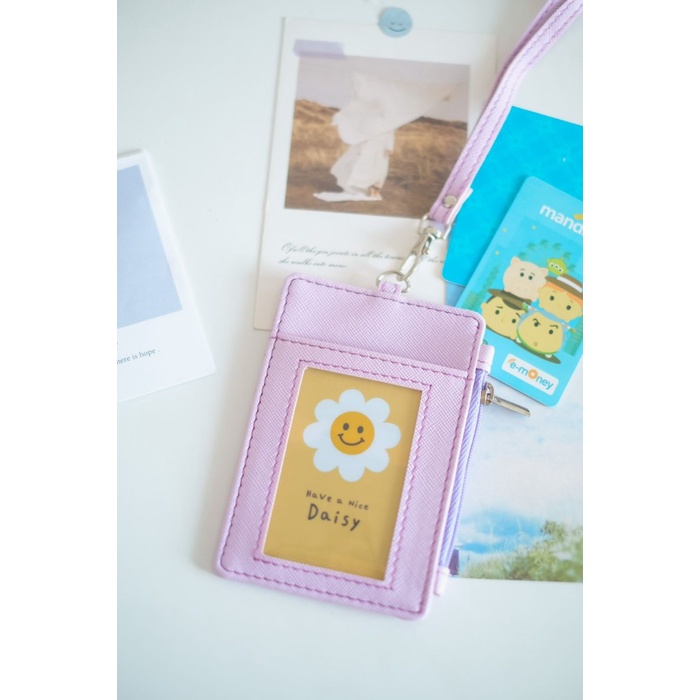 

JJN-867 ID CARD HOLDER NAME TAG / LANYARD GANTUNGAN / DOMPET KARTU KULIT - KYO - LILAC
