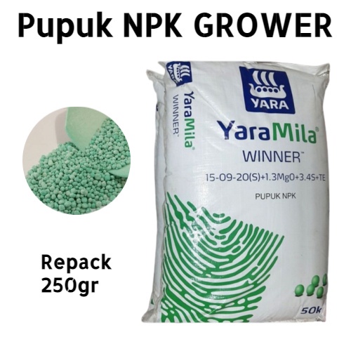 Pupuk npk yaramila winner 15-09-20(S) kemasan 250gr grower /pupuk-yaramila winer bunga dan Buah