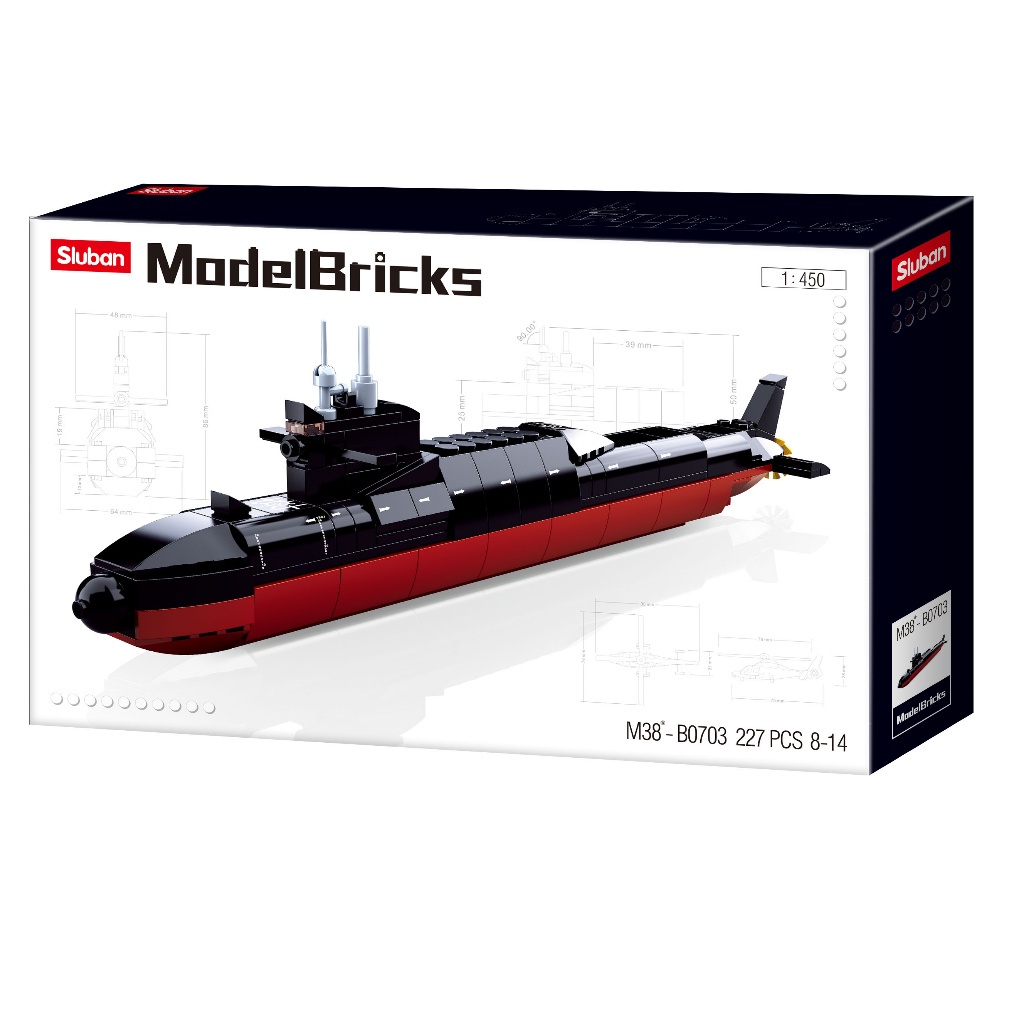 Mainan Balok Susun Sluban Model 094 Strategic Submarine M38-B0703