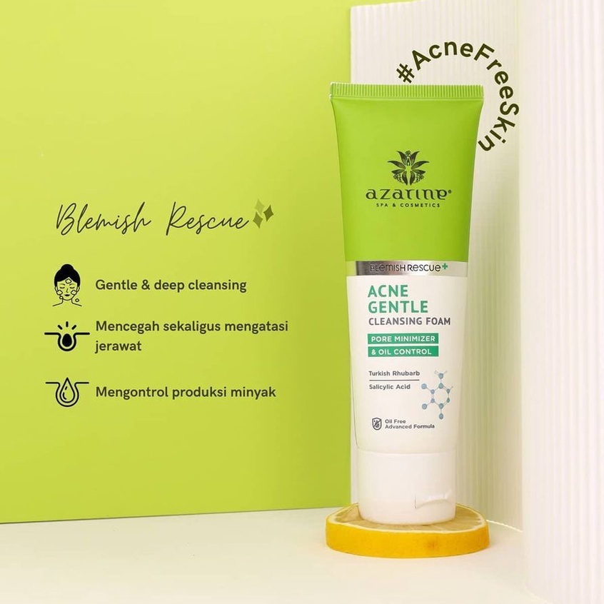 Azarine Acne Gentle Cleansing Foam 60ml BPOM facial wash sabun pencuci muka wajah