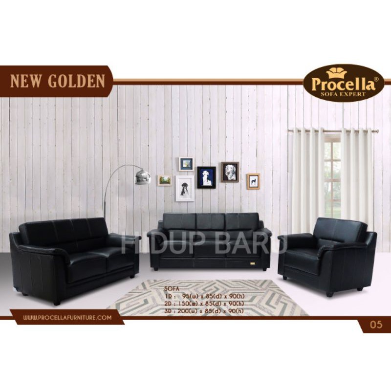 SOFA NEW GOLDEN by Procella / bangku kursi MEWAh golden PROCELLA / tempat duduk MURAH / promo kursi 