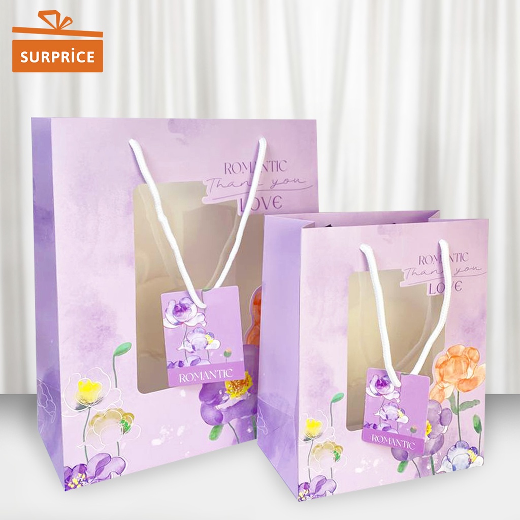 

Paper Bag Motif Bunga 18x23x9 cm / Paper Bag Tali Lucu / Goodie Bag