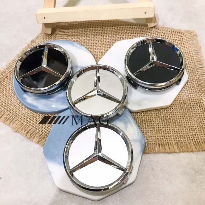 Dop Velg Roda Emblem Mercedes Benz 60mm 6cm Tutup Dop Roda Mercy Ori - Black