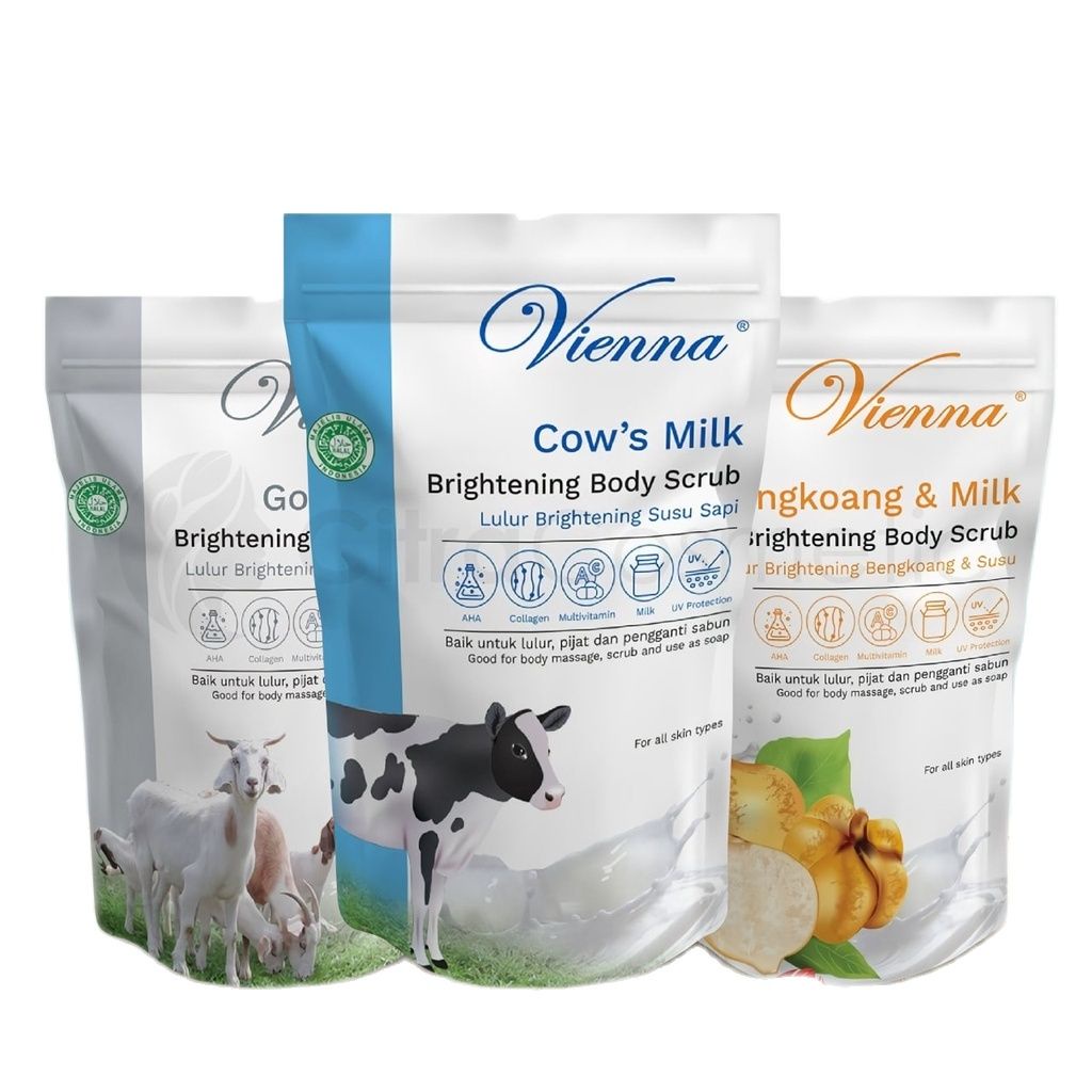 VIENNA LULUR REFILL GOAT MILK WHITENING SUSU KAMBING 1KG ORIGINAL BPOM - ISI ULANG LULUR VIENNA SUSU