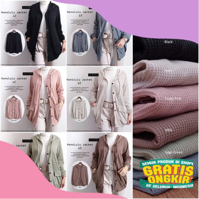 IDAHO • BOIRE • HONOLULU JACKET BY ZAHARA JAKET UNIQLO KNIT/ Polkadot kombinasi