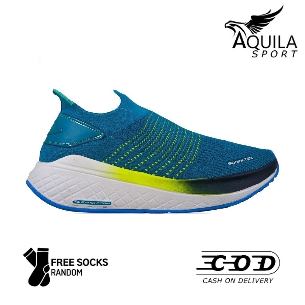 Sepatu Lari 910 Nineten YUKA ACCEL ADDICTION Original - Hijau/Hijau Lime/Biru