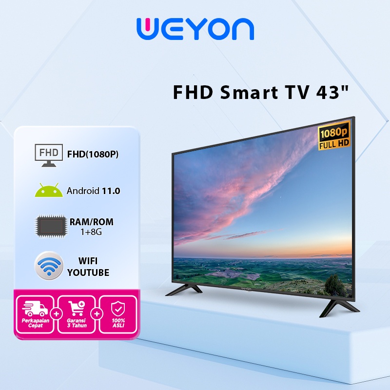 Weyon TV 43 inch Smart TV Digital 43inch Smart TV Android FHD LED Televisi