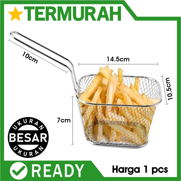 BS Keranjang wadah Kentang Goreng Mini basket Stainless french fries