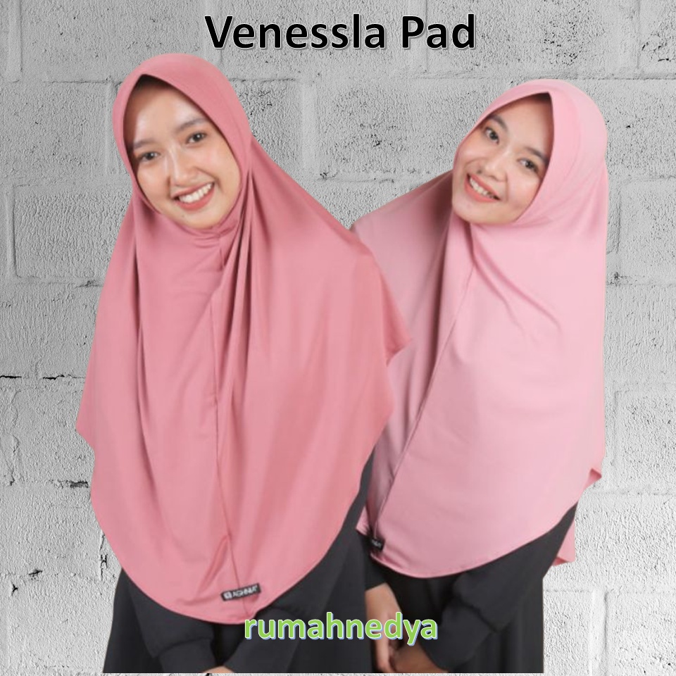 Jilbab Instan Best Seller Aghnia Venessla Pad Hijab Instant Bahan Lycra Terbaru