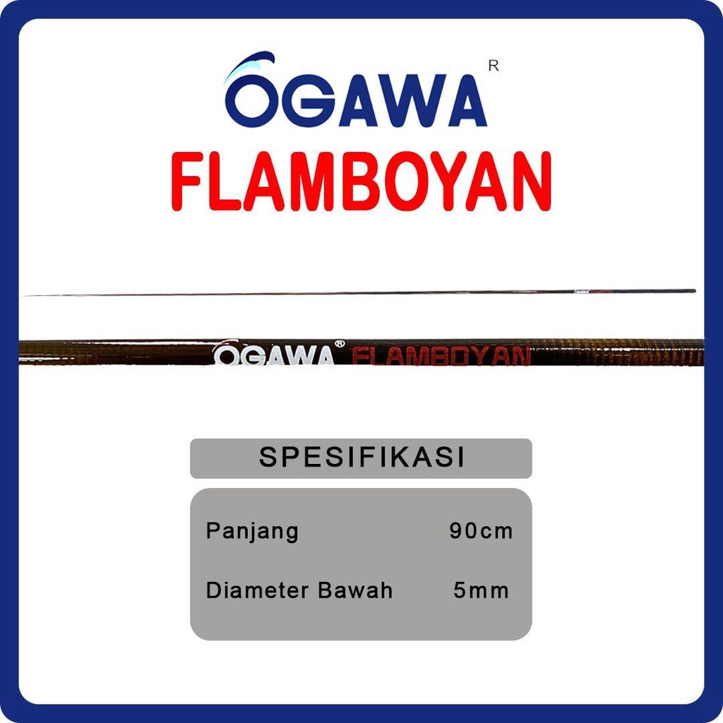 Blank / Ujung Ogawa Flamboyang 90cm Carbon Hollow Action Medium Pucukan Joran Besutan Cendani Ikan M