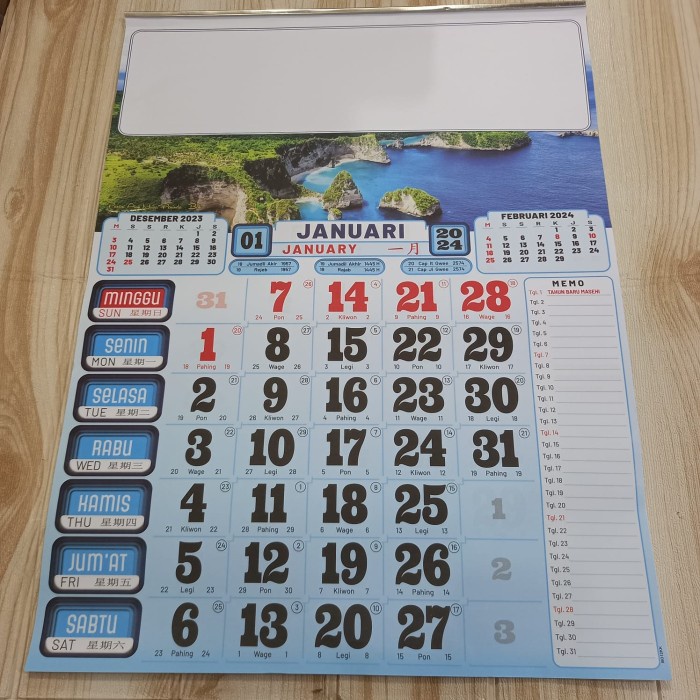 

kalender kerja jumbo warna pemandangan 2024