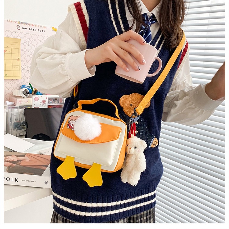 [Gongjin] Duckies Bag Tas Selempang Bahu Bebek Wanita Sling Bag Perempuan Import Korea Kualitas Premium Anak Sekolah Lucu Imut