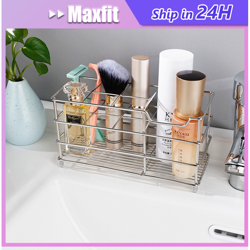 Rak Sikat Gigi Dinding Stainless Organizer Tempat Sikat Gigi Odol Rak Kamar Mandi