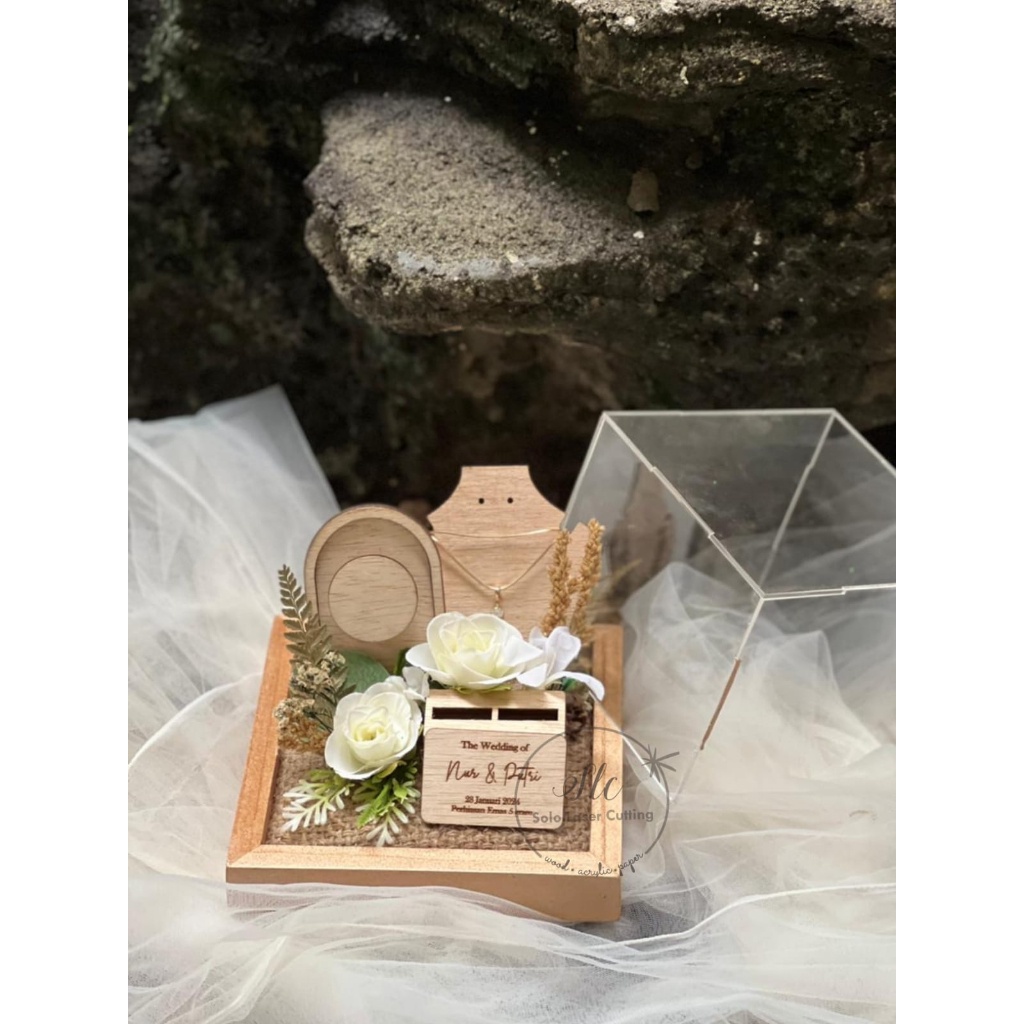 READYTEMPAT PERHIASAN KOTAK PERHIASAN RINGBOX AKRILIK TEMPAT CINCIN AKRILIK MAHAR PERNIKAHAN WEDDING