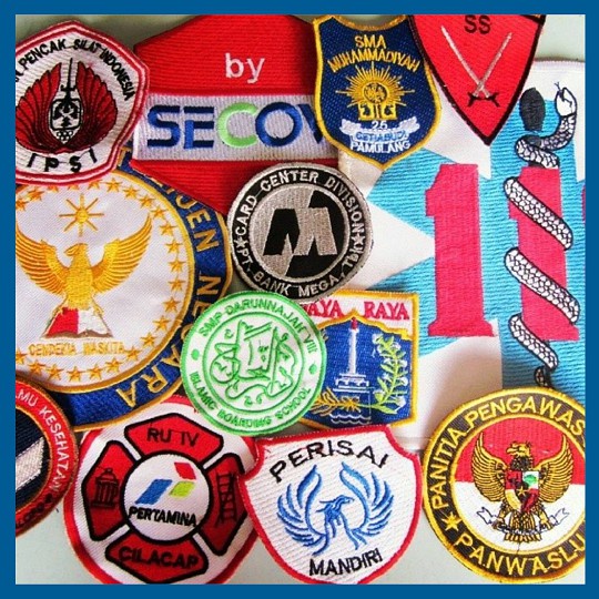Bordir Bordir Custom Satuan Pesan Logo Sendiri Patch Emblem Kaos Nama Kemeja Jaket Bikers Satpam Kom
