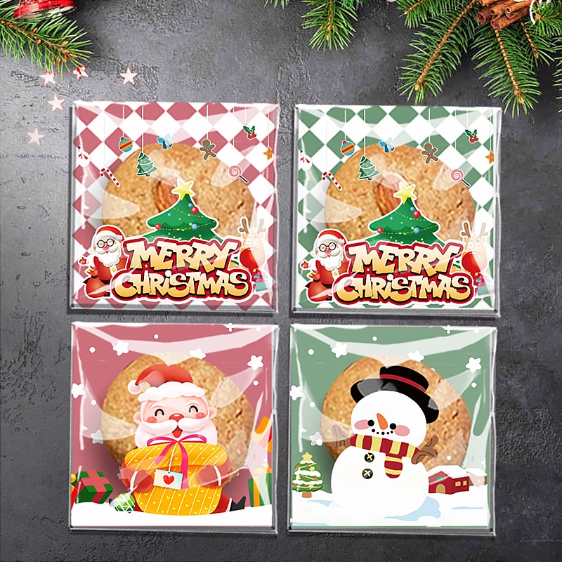 

( SPM7 ) PLASTIK COOKIES OPP EDISI NATAL 10 X 10 CM / PLASTIK KEMASAN MAKANAN / HAMPERS MERRY CHRISTMAS