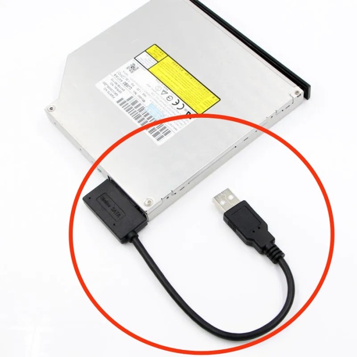 Kabel Eksternal USB To SATA 13Pin7+6 Laptop DVD CD ROM Adapter