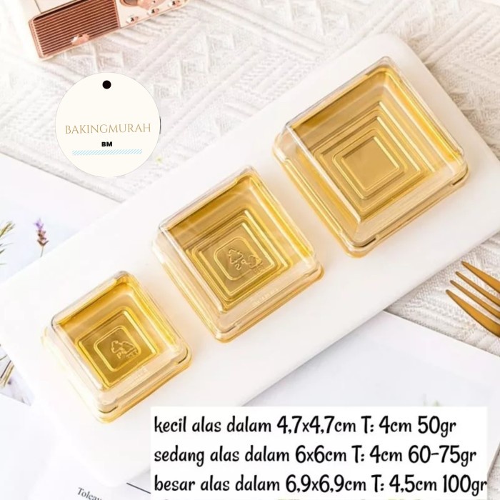 

[[ BEST SELLER - ALAT DAPUR ]] 50pcs tray tutup mika mooncake kotak tray mika kemasan kue bulan pudi - tray tutupbesar