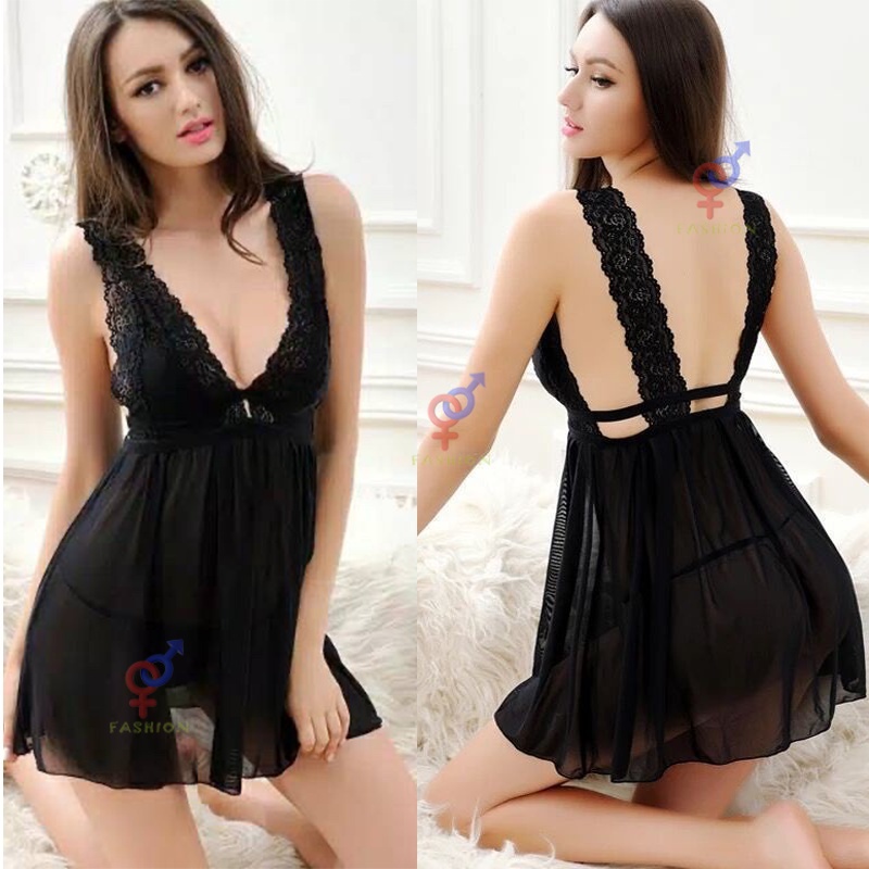 Pakaian Dalam Wanita Kualitas Tinggi Seksi Renda Hitam Pakaian Dalam Wanita Kamisol Atasan dengan Celana Pendek Jumpsuit Piyama Set Pakaian Dalam Seksi Wanita Pakaian Dalam Transparan Brukat Cantik-XXL