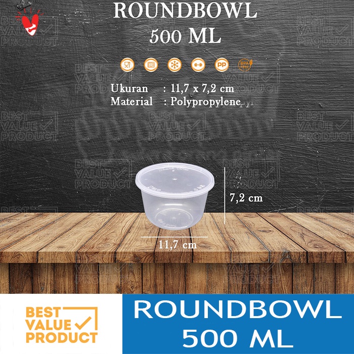 Mangkuk Plastik 500 ML / Thinwall Round bowl 500 ML
