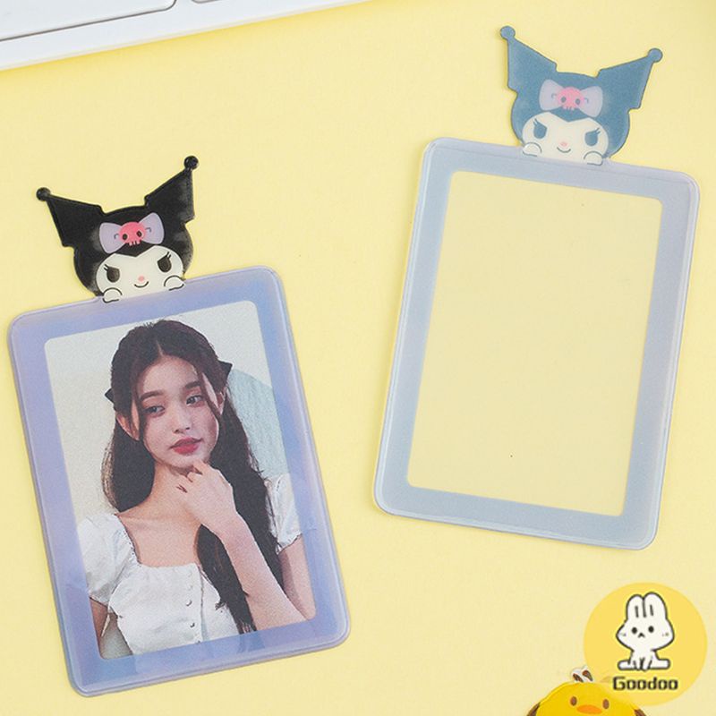 

Tempat Kartu Transparan Kartun Kuromi Melody Pelindung Kartu Kecil-GOO
