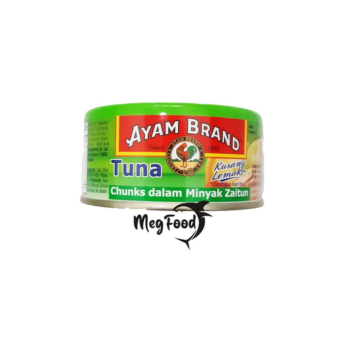 

Ikan Tuna Kaleng Chunk Light In Oil Olive Ayam Brand 150g