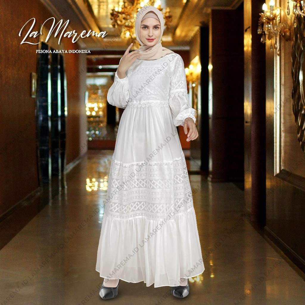 Baju Gamis Putih Wanita Simple Elegan Dan Mewah | Gamis Putih Brukat Pesta Kondangan Modern Terbaru | Dress Brokat Kondangan Terbaru 2023 Kekinian