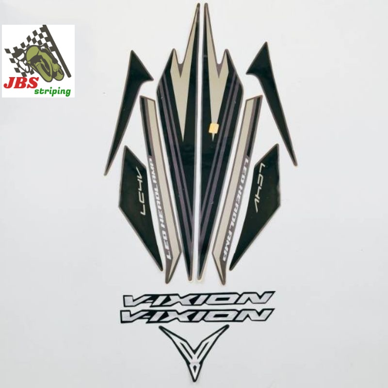 striping vixion stiker yamaha all new vixion 2017 2018 hitam gold doff lis body vixion viksen vision
