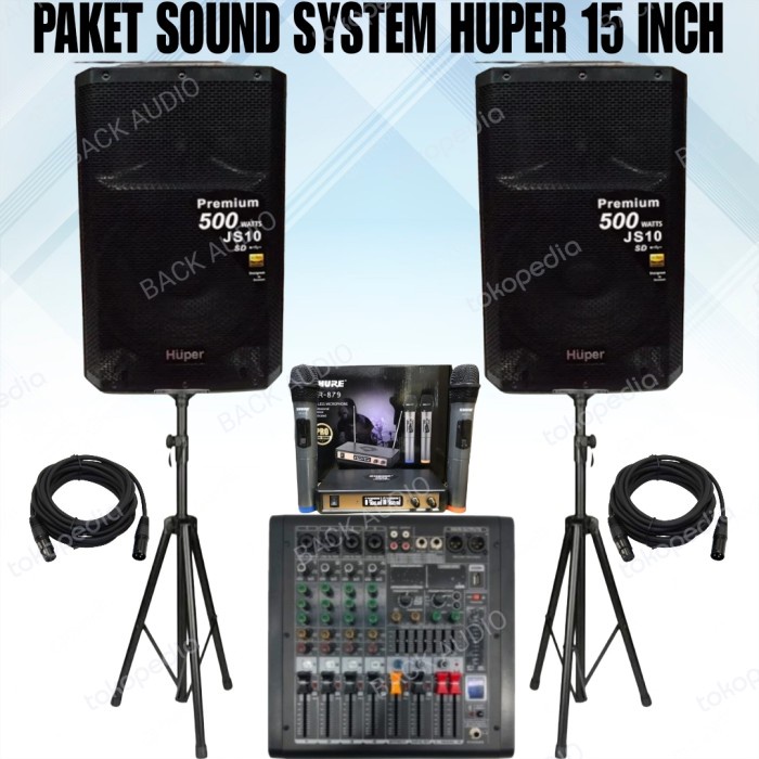 DISTRIBUTOR PAKET SOUND KARAOKE HUPER 15 INCH JS 10 SOUND KARAOKE 4CHANNEL KOMPLIT